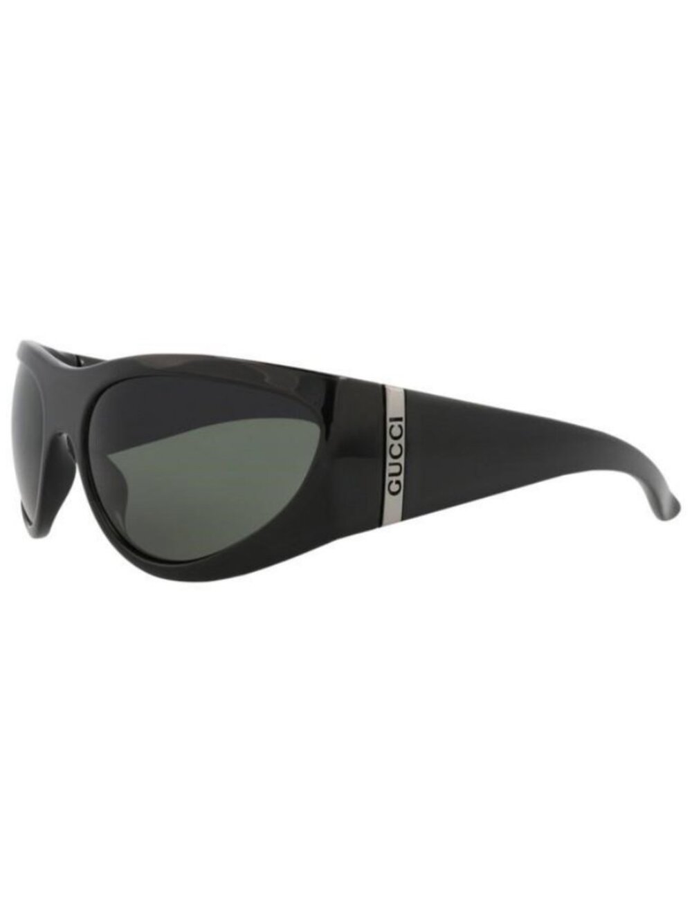 New Gucci Mens Shield/Wrap Black Black Grey Fashion Designer Sunglasses